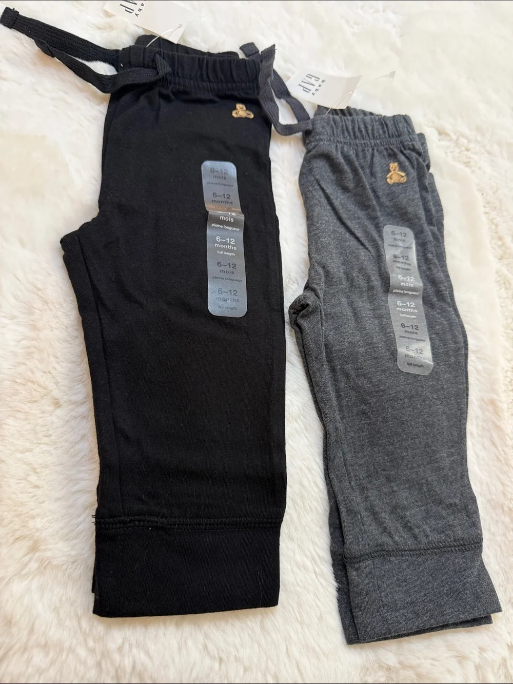 GAP Baby Jogger Pants Pair in Black and Charcoal
